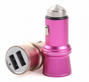  MC-001  Aluminium Alloy Dual Port QC3.0 Car Charger 5V 2.4A	