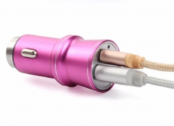  MC-001  Aluminium Alloy Dual Port QC3.0 Car Charger 5V 2.4A	