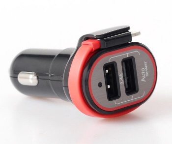  MC-002 Quick charge 5v 3.4A smart car charger and retractable car charger 	